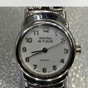 ^^^ Montres de Fleur  *** Silver-Tone ***  Quartz Watch  ***